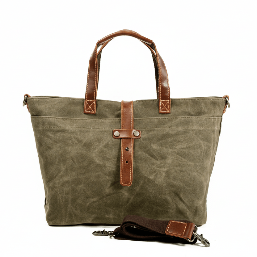 オイルドキャンバス × 本革 トートバッグ|防水・2WAY|4色展開 - Travel Base Works -