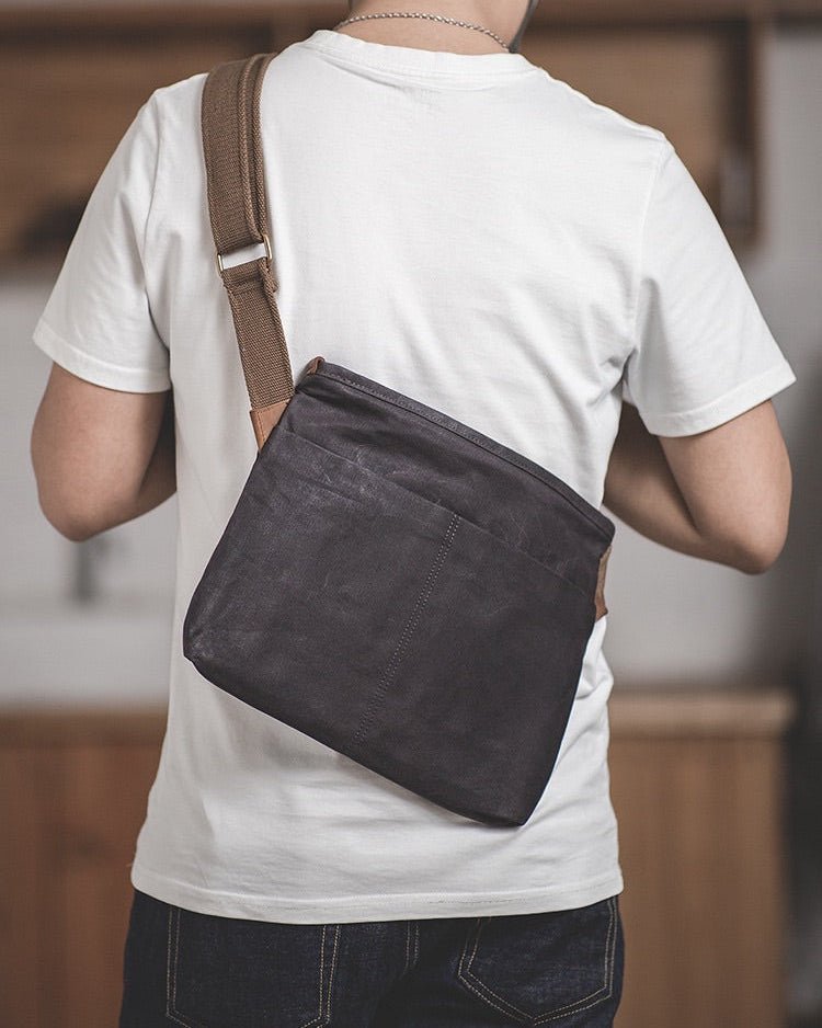 16ozオイルワックスキャンバス スリングバッグ｜軽量・撥水｜男女兼用 - Travel Base Works - 