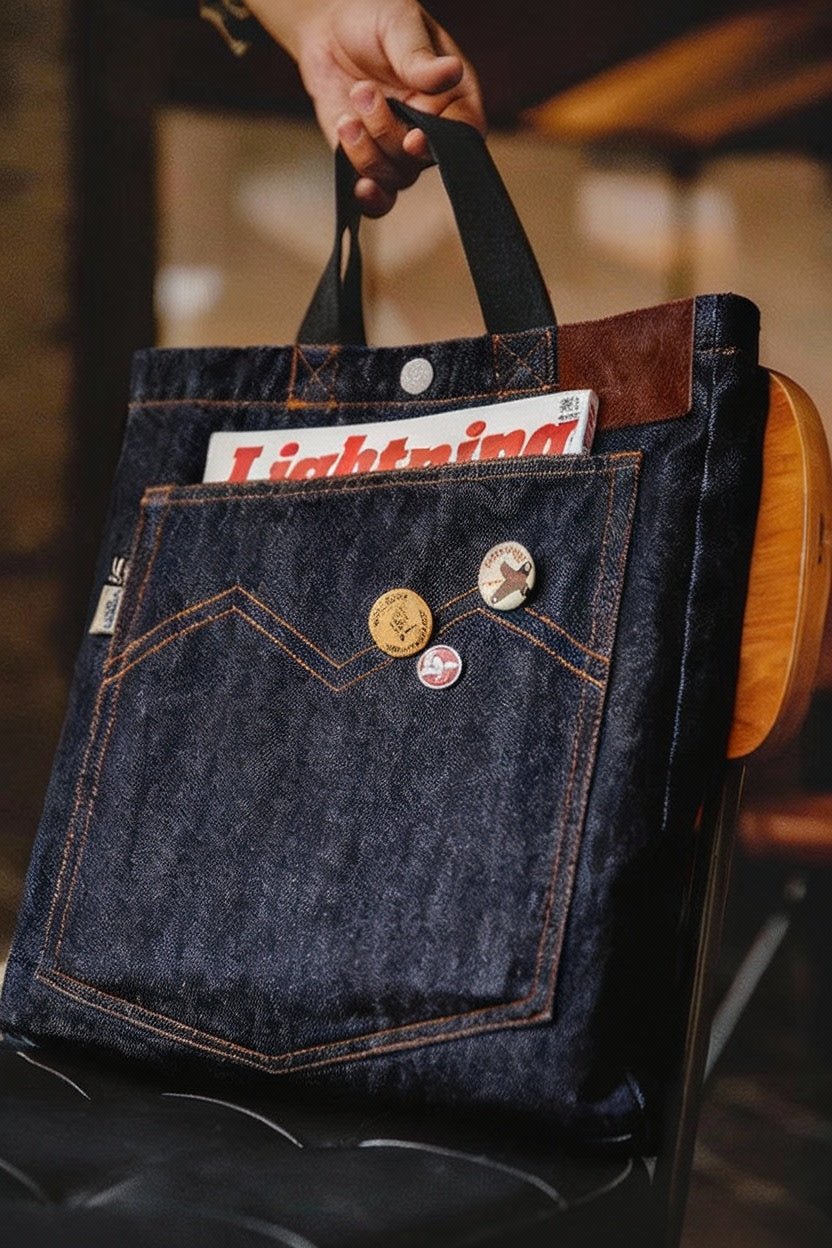 ヴィンテージデニム 2WAYトート｜2WAYショルダー｜13インチPC収納可｜ユニセックス - Travel Base Works - 