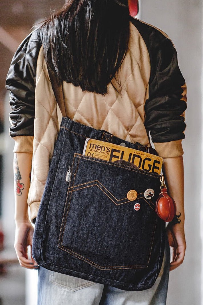 ヴィンテージデニム 2WAYトート｜2WAYショルダー｜13インチPC収納可｜ユニセックス - Travel Base Works - 