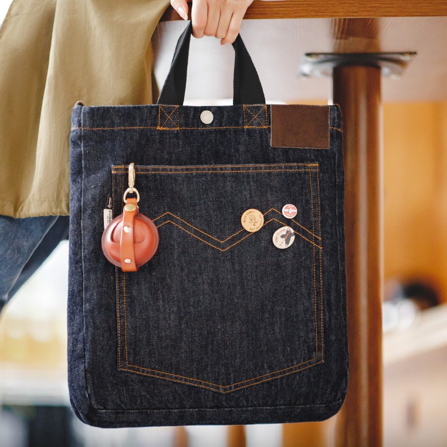 ヴィンテージデニム 2WAYトート｜2WAYショルダー｜13インチPC収納可｜ユニセックス - Travel Base Works - 