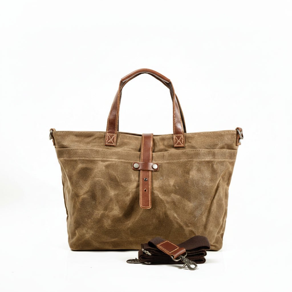 オイルドキャンバス × 本革 トートバッグ｜防水・2WAY｜4色展開 - Travel Base Works - 
