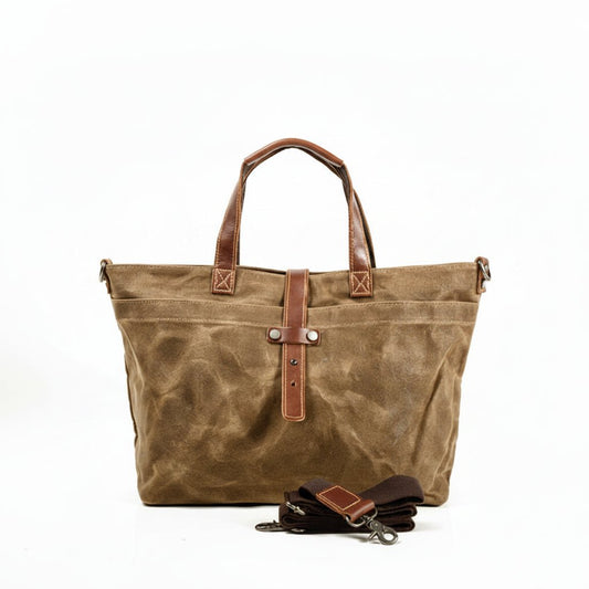 オイルドキャンバス × 本革 トートバッグ｜防水・2WAY｜4色展開 - Travel Base Works - 