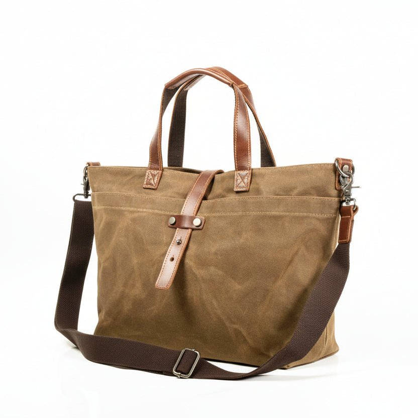 オイルドキャンバス × 本革 トートバッグ｜防水・2WAY｜4色展開 - Travel Base Works - 