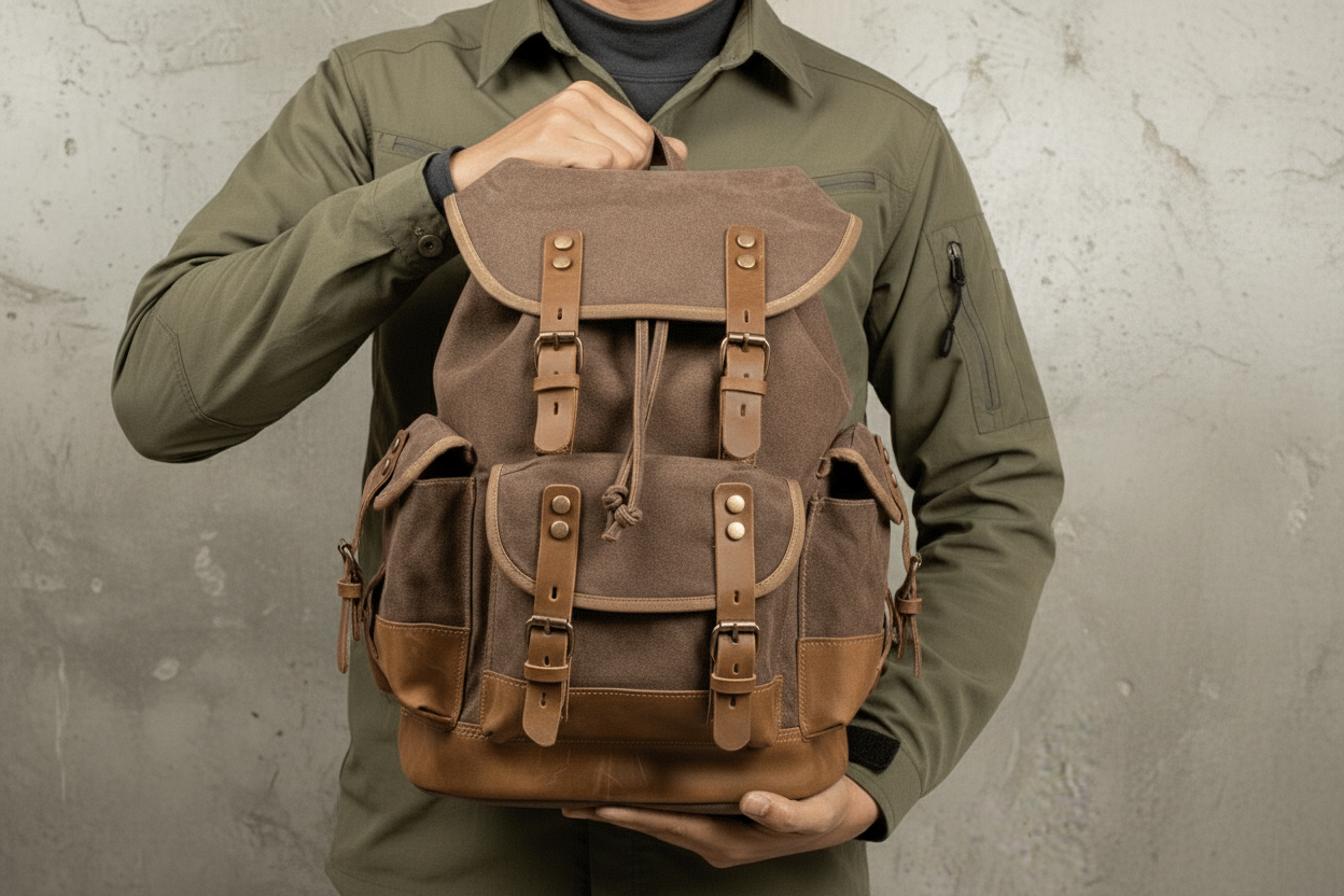 Classic Canvas Backpack - Travel Base Works - Backpack