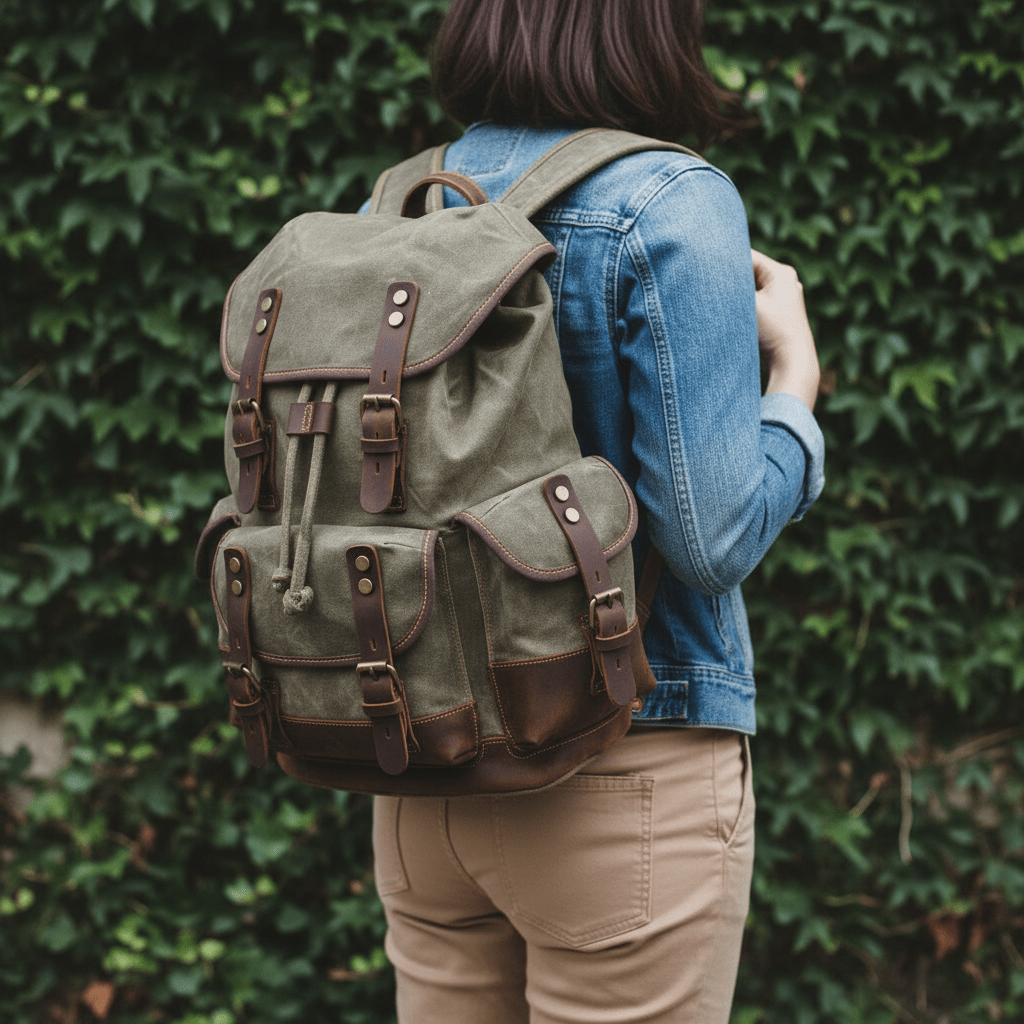 Classic Canvas Backpack - Travel Base Works - Backpack