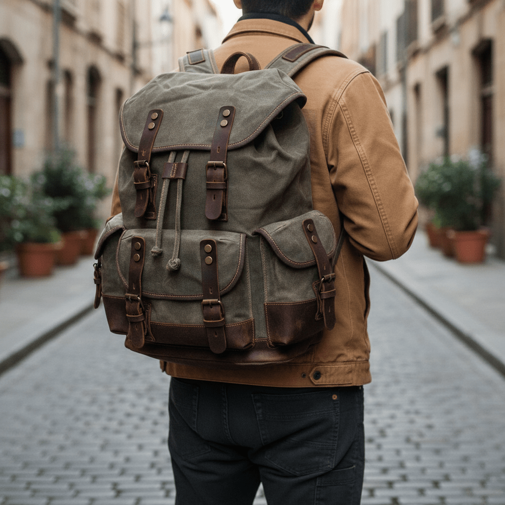 Classic Canvas Backpack - Travel Base Works - Backpack