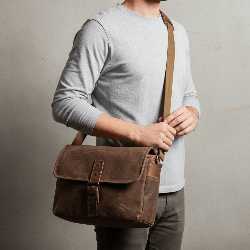 Classic Canvas Camera Messenger - Travel Base Works - Camera Bag