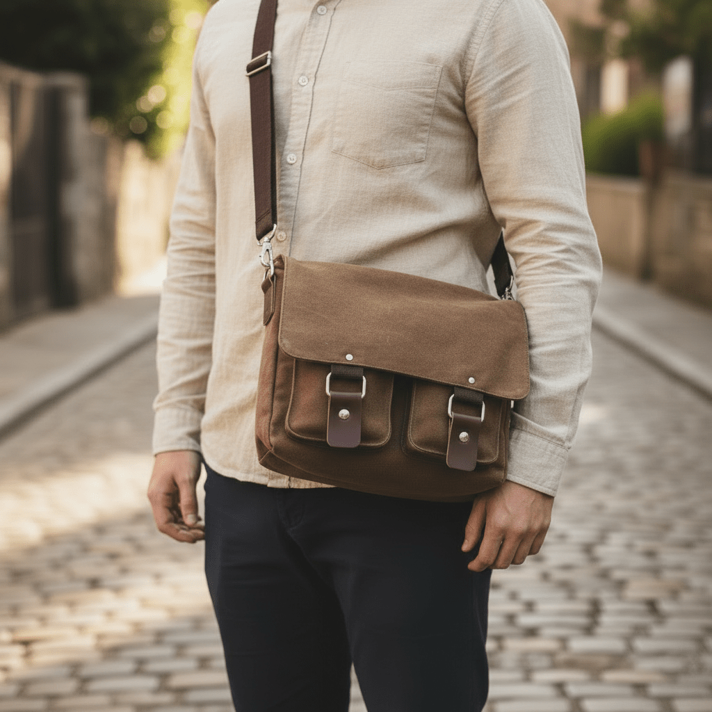 Classic Canvas Messenger Shoulder - Travel Base Works - 