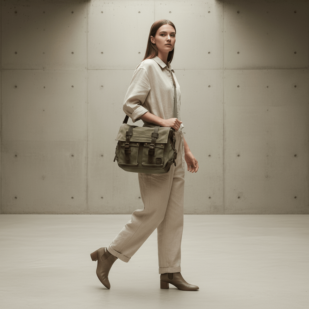 Heritage Canvas Shoulder Bag - Travel Base Works - Shoulder Bag