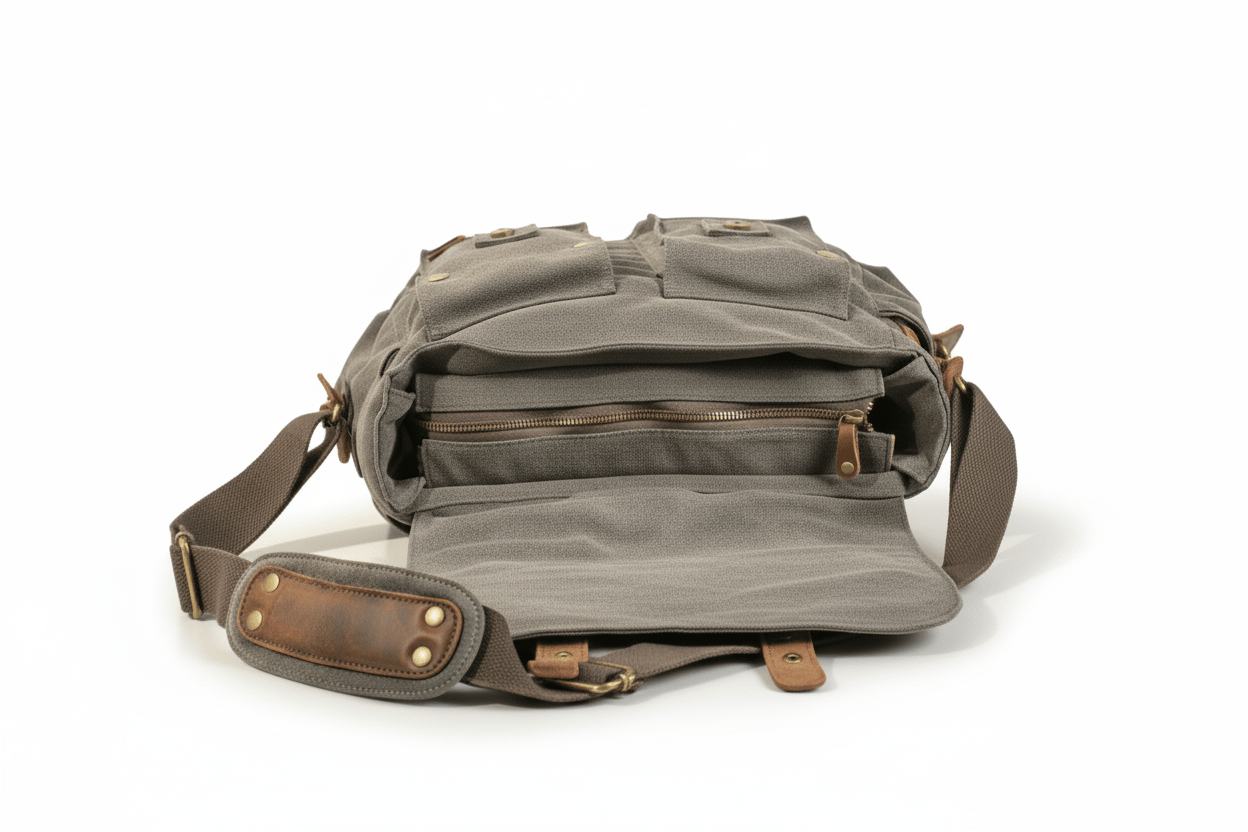 Heritage Canvas Shoulder Bag - Travel Base Works - Shoulder Bag