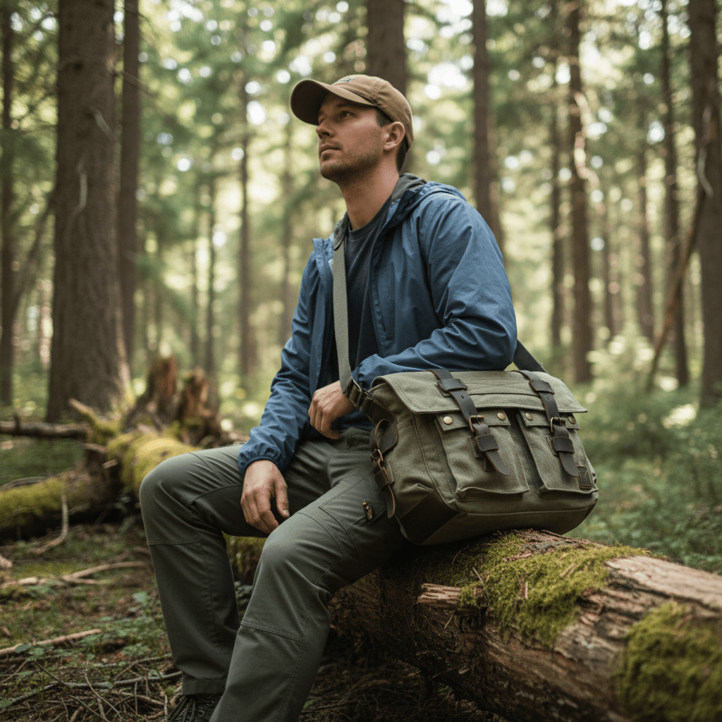 Heritage Canvas Shoulder Bag - Travel Base Works - Shoulder Bag