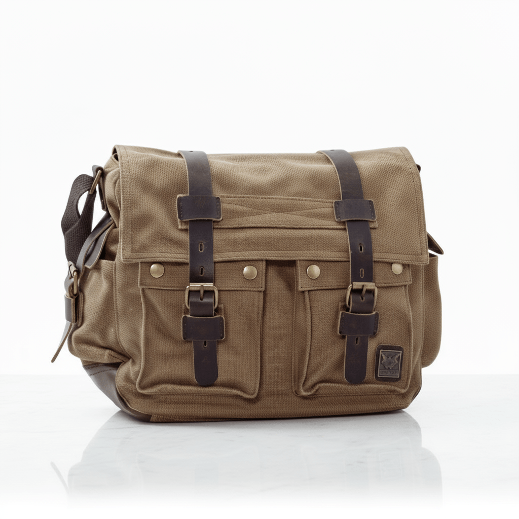 Heritage Canvas Shoulder Bag - Travel Base Works - Shoulder Bag