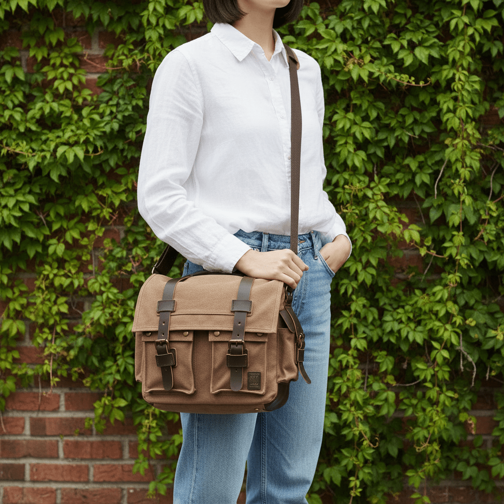 Heritage Canvas Shoulder Bag - Travel Base Works - Shoulder Bag