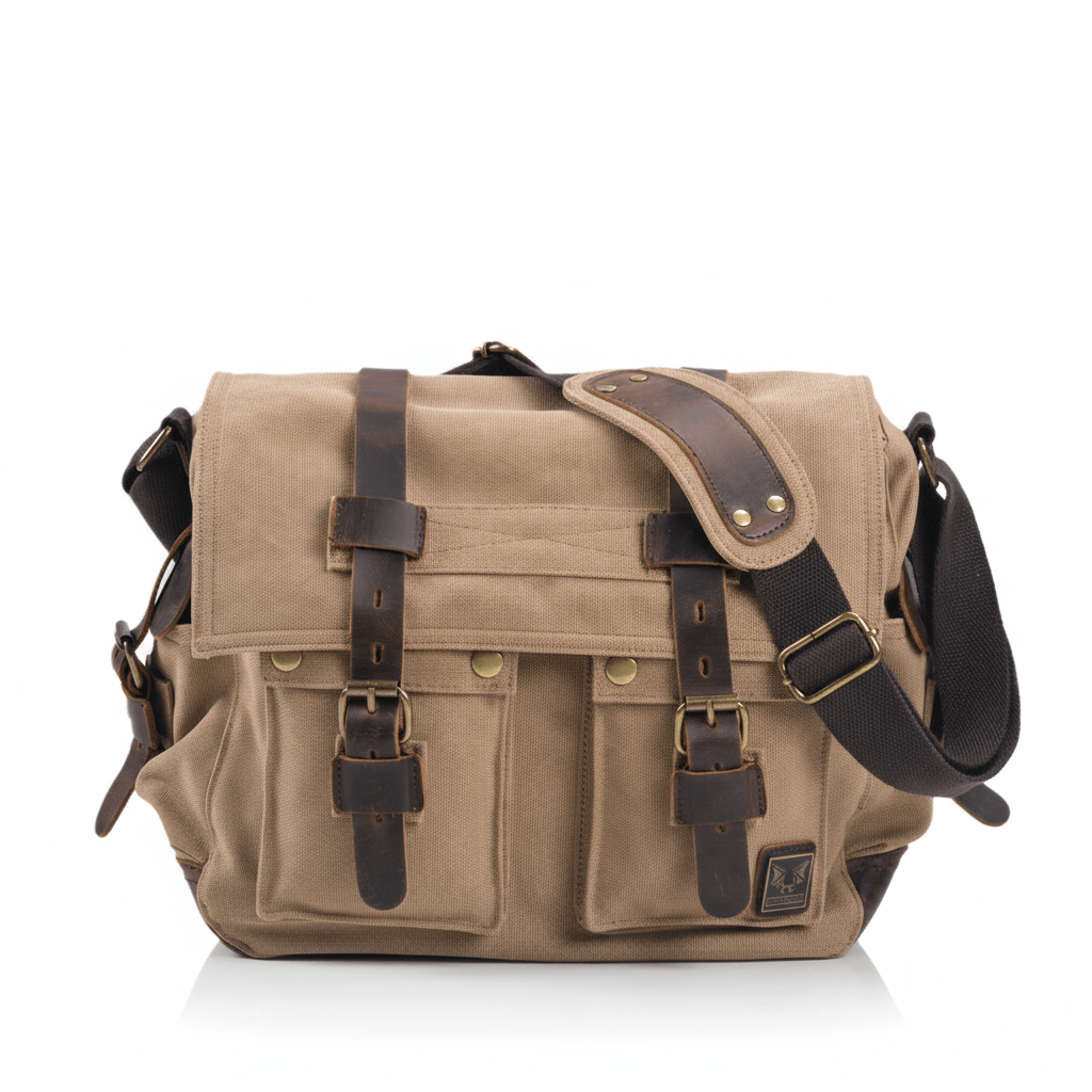 Heritage Canvas Shoulder Bag - Travel Base Works - Shoulder Bag