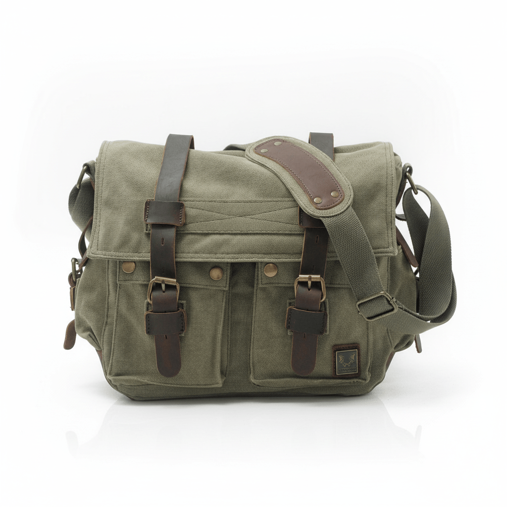 Heritage Canvas Shoulder Bag - Travel Base Works - Shoulder Bag