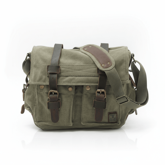 Heritage Canvas Shoulder Bag - Travel Base Works - Shoulder Bag