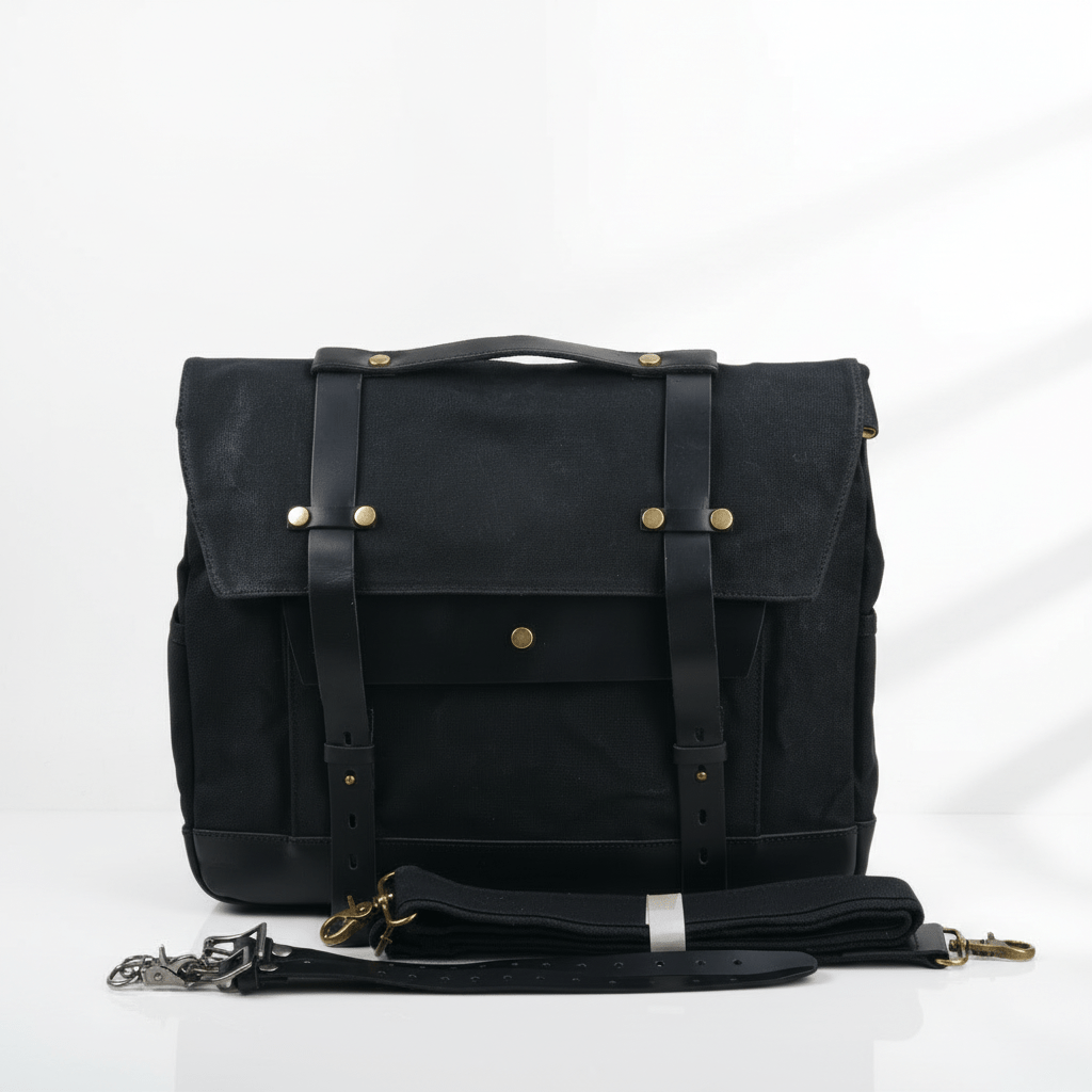 バイク用 ヴィンテージキャンバスサイドバッグ｜防水オイルドキャンバス×本革 - Travel Base Works - 