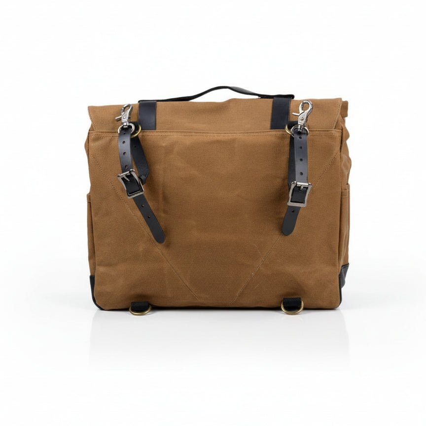 バイク用 ヴィンテージキャンバスサイドバッグ｜防水オイルドキャンバス×本革 - Travel Base Works - 